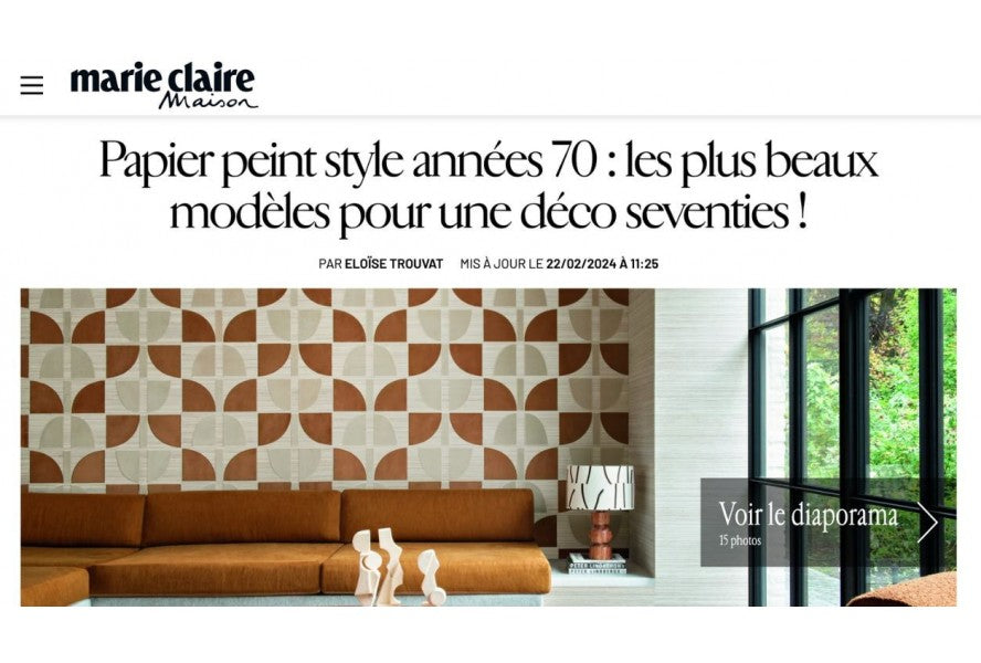 Le papier peint terracotta Arpége dans Marie Claire Maison