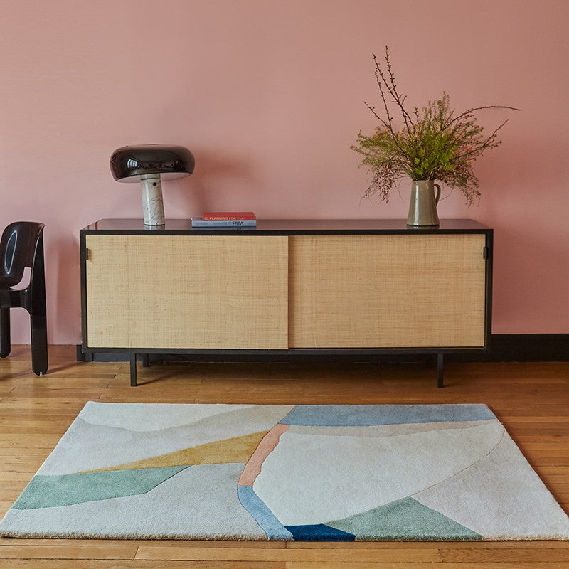 Petit tapis en laine pastel