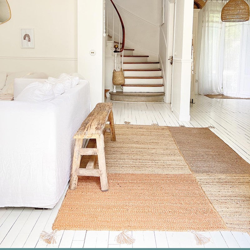 Tapis Kriss taupe and rusty gold