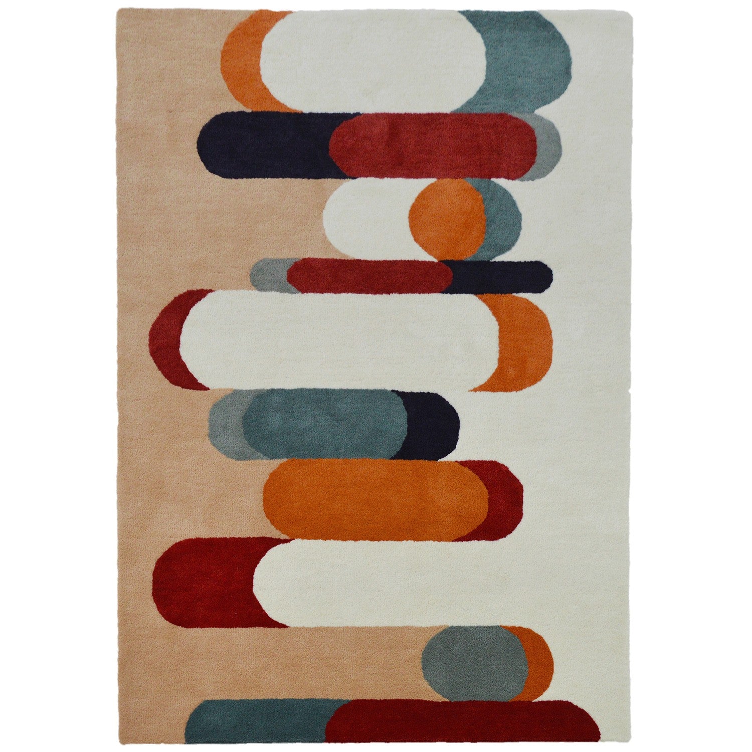 Tapis de salon multicolore en laine