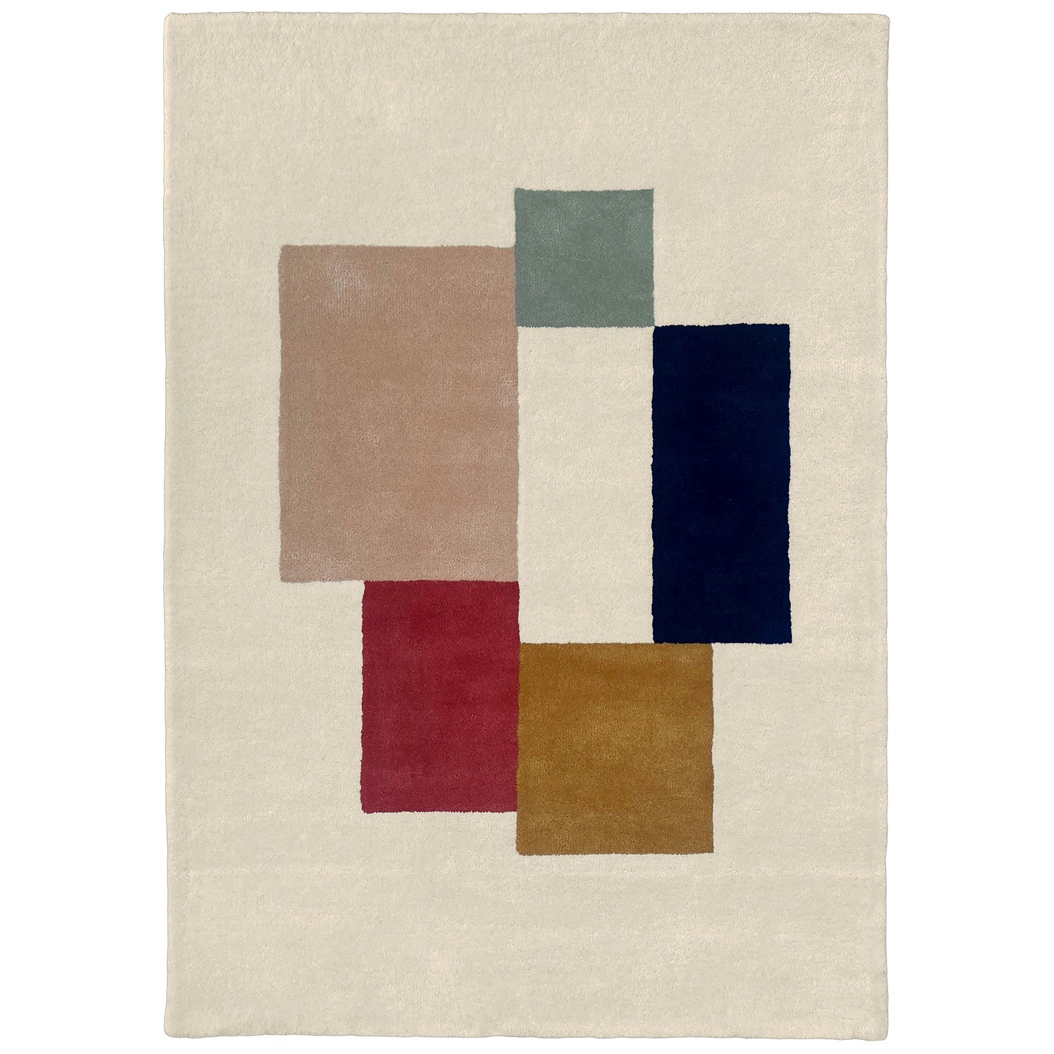 Tapis design en laine multicolore