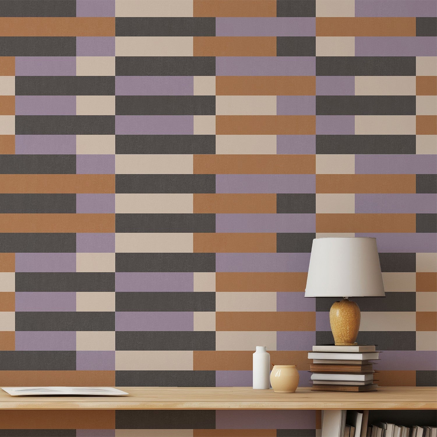 Papier peint violet Bauhaus