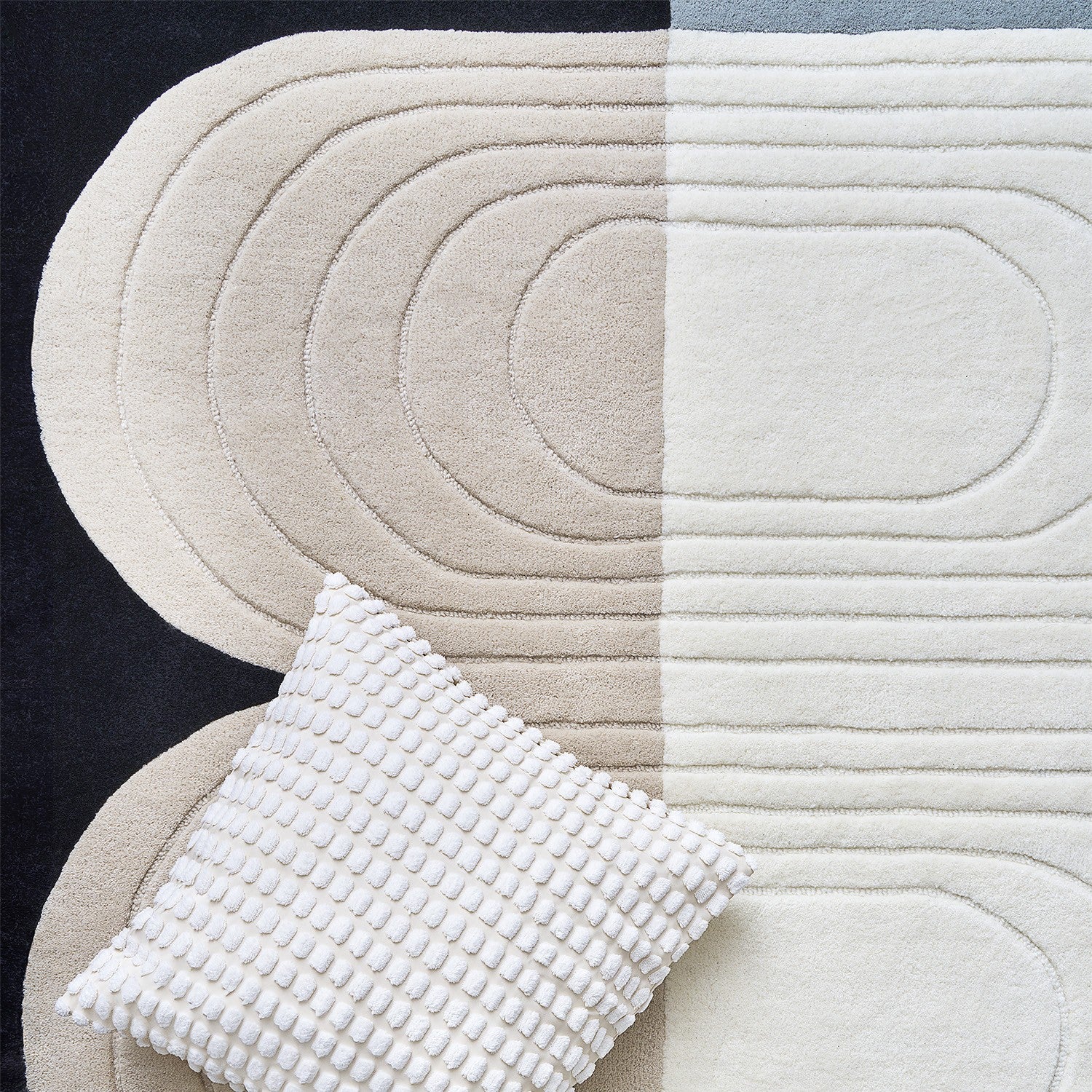 Zoom texture tapis laine contemporain