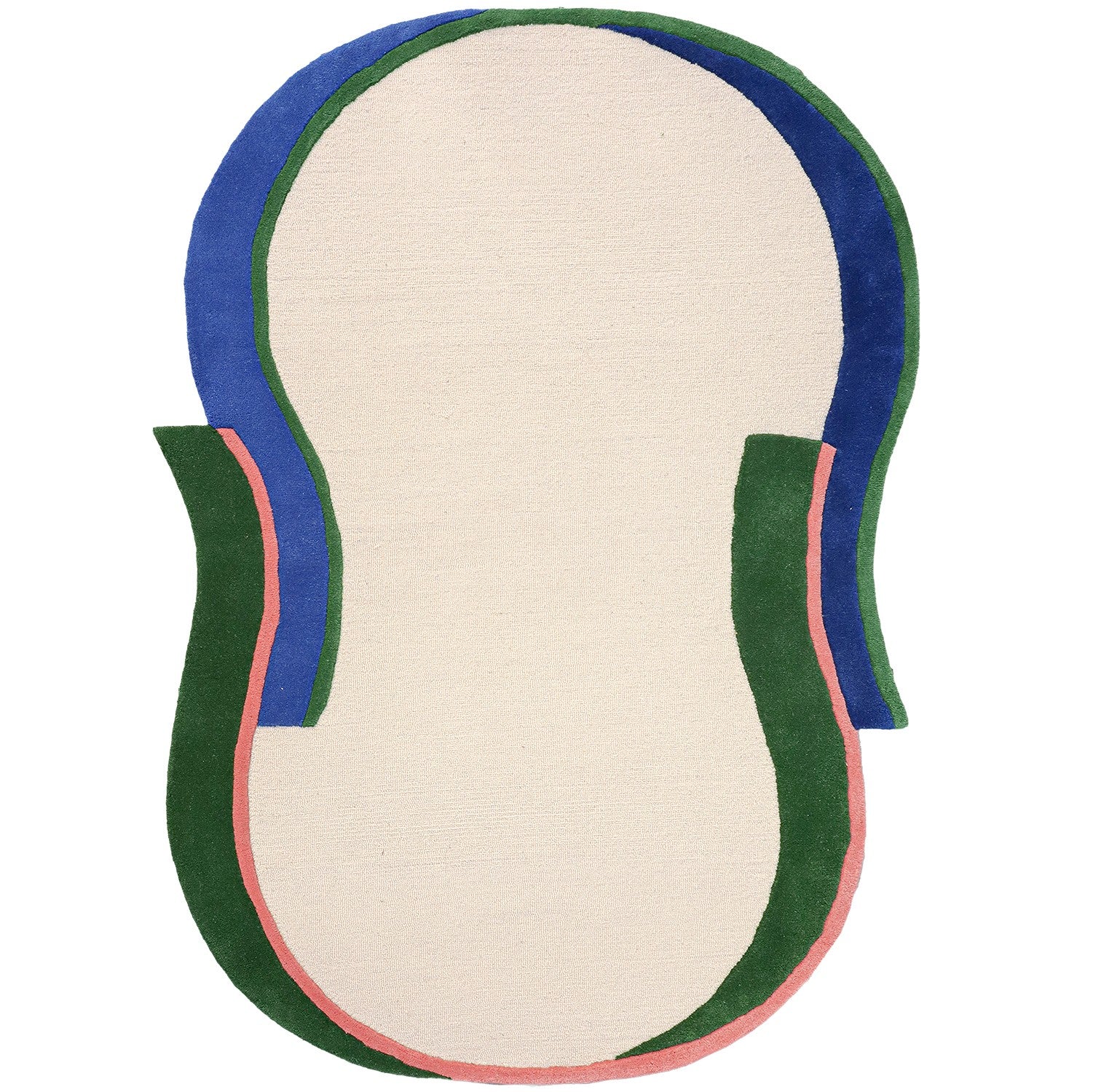 Tapis de salon blanc bleu vert
