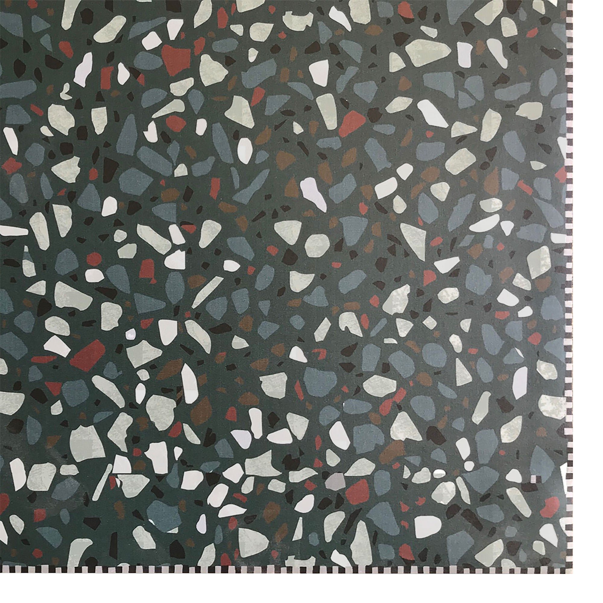 Terrazzo green vinyl rug