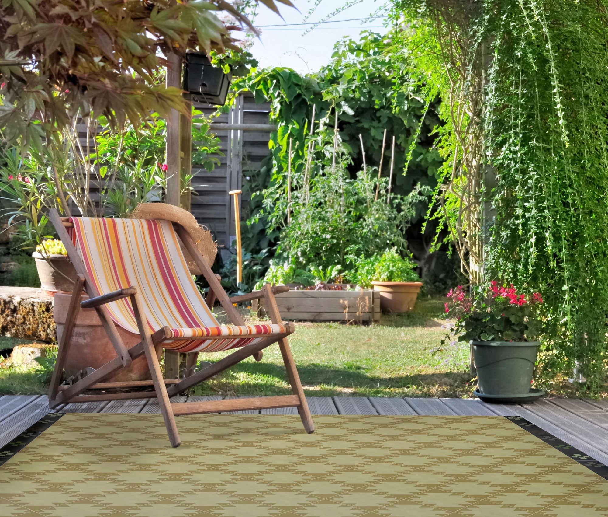 Tapis vinyle Kilim Asmar jaune