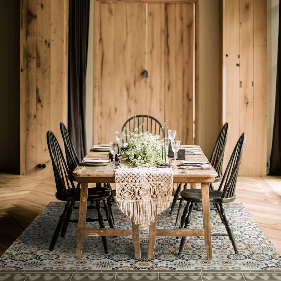 Tanger beige vinyl rug