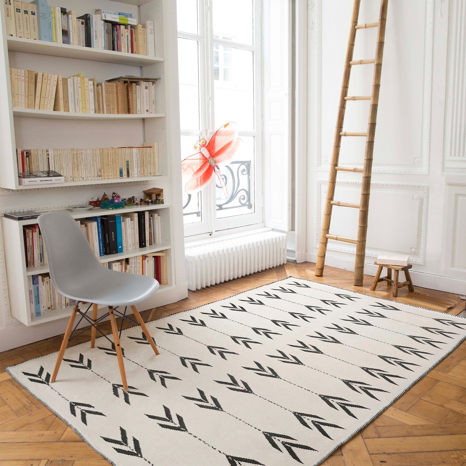 Tapis noir et blanc Apache