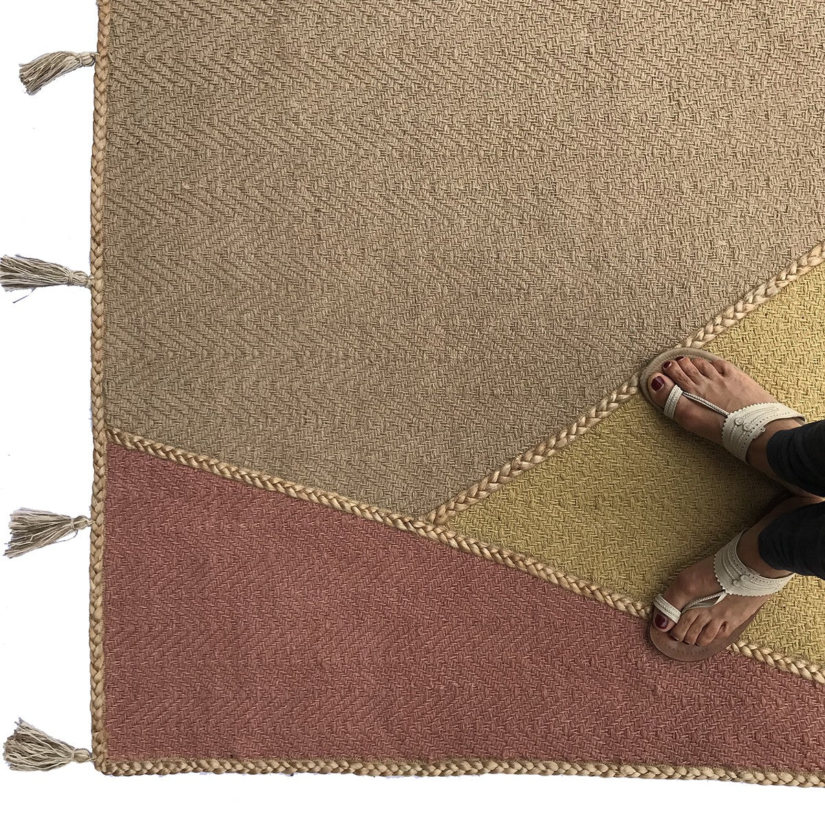 Rug Y, Terracotta and gold