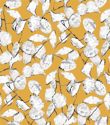 Papier peint jaune safran Monnaie de Pape