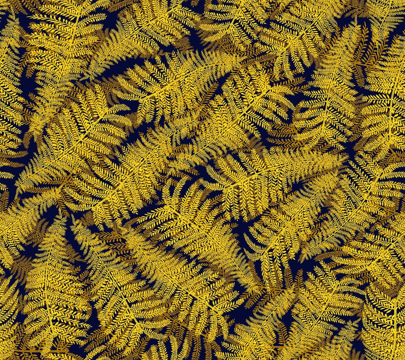Papier peint jaune or Fougères