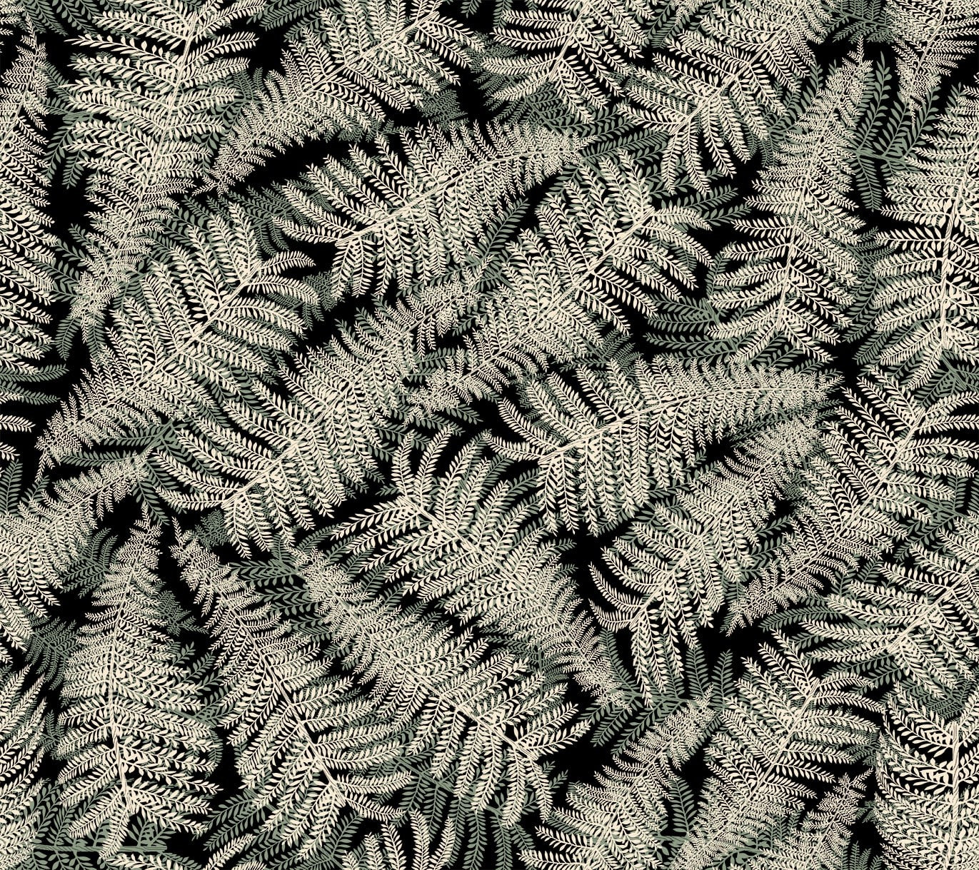 Papier peint vert Fougères