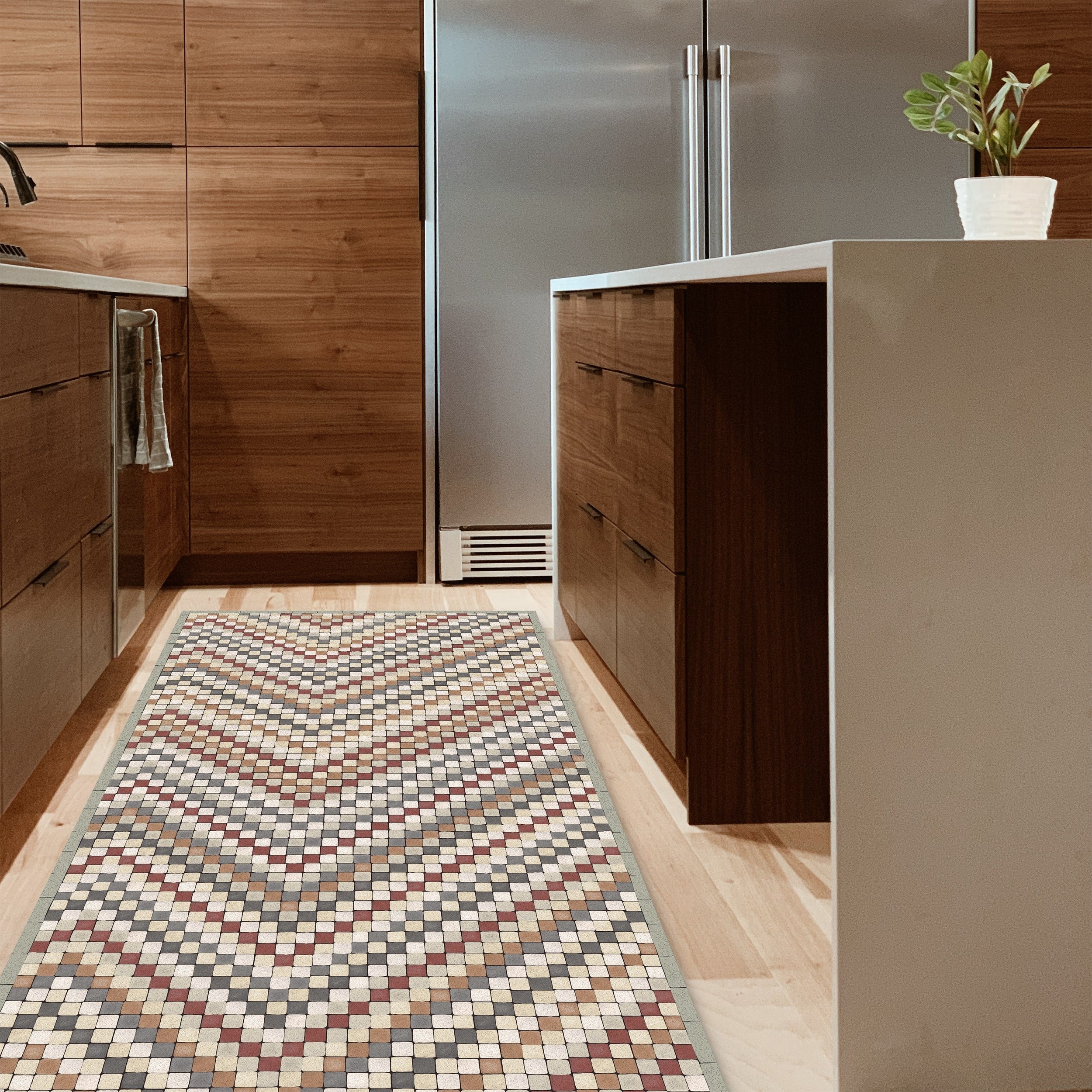 Tapis vinyle Zigzag rouge