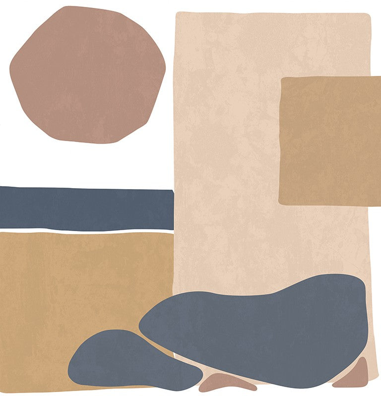 Papier peint panoramique or et terracotta Pensées Abtraites