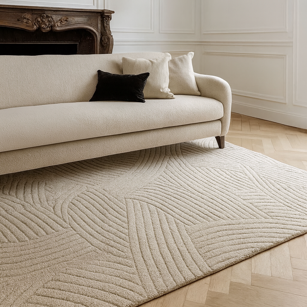 Tapis beige uni Canopée
