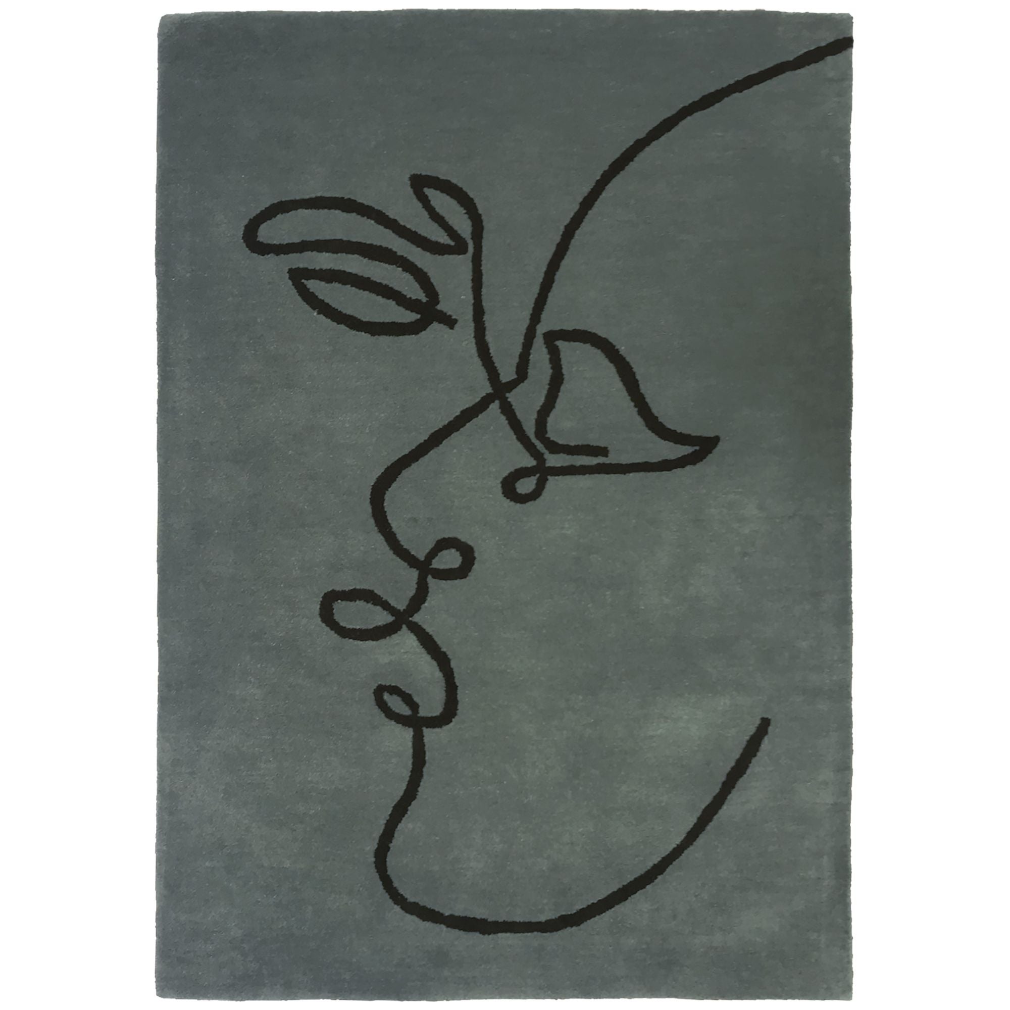 Wool rug Kiss dark grey