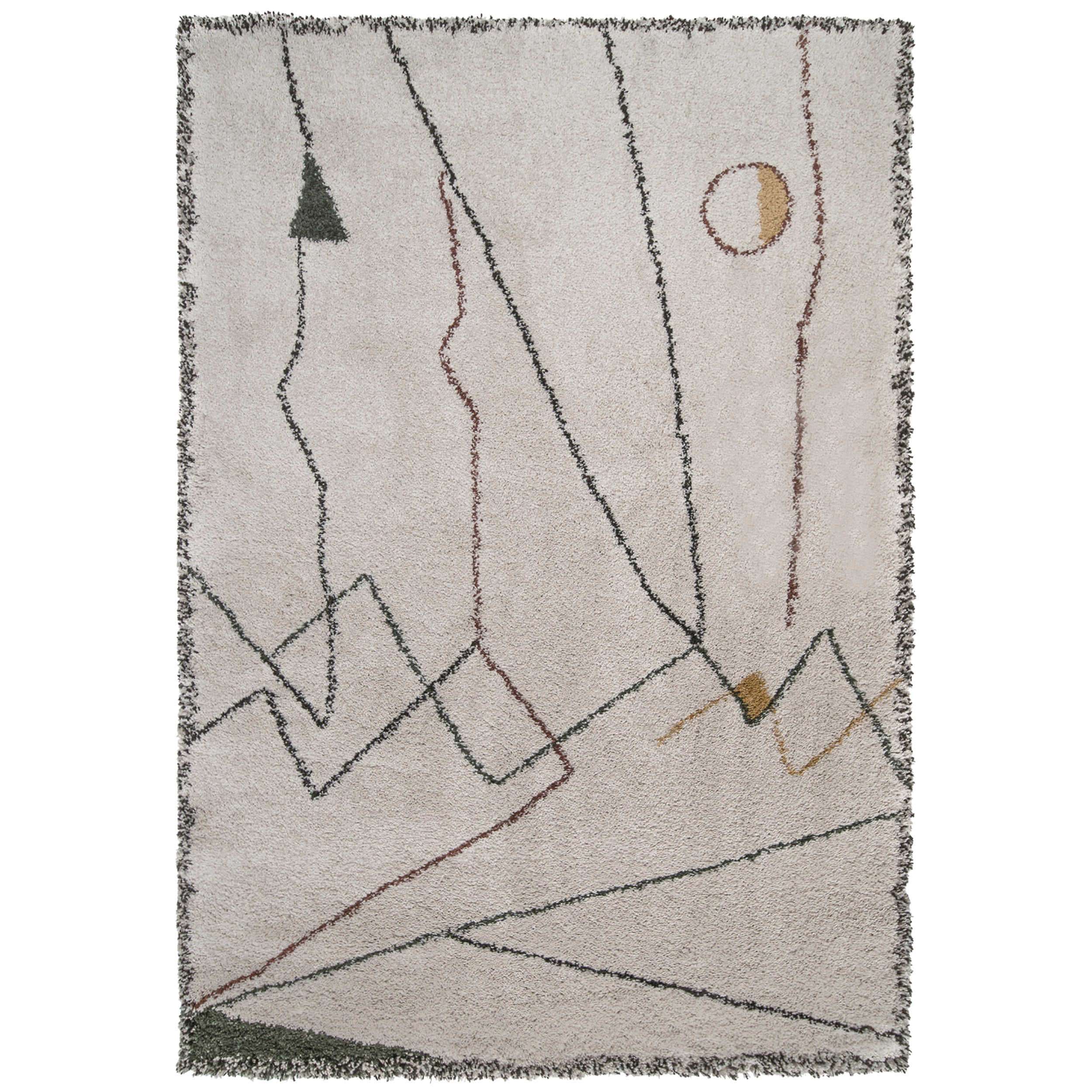 Rug yellow and green Myrro