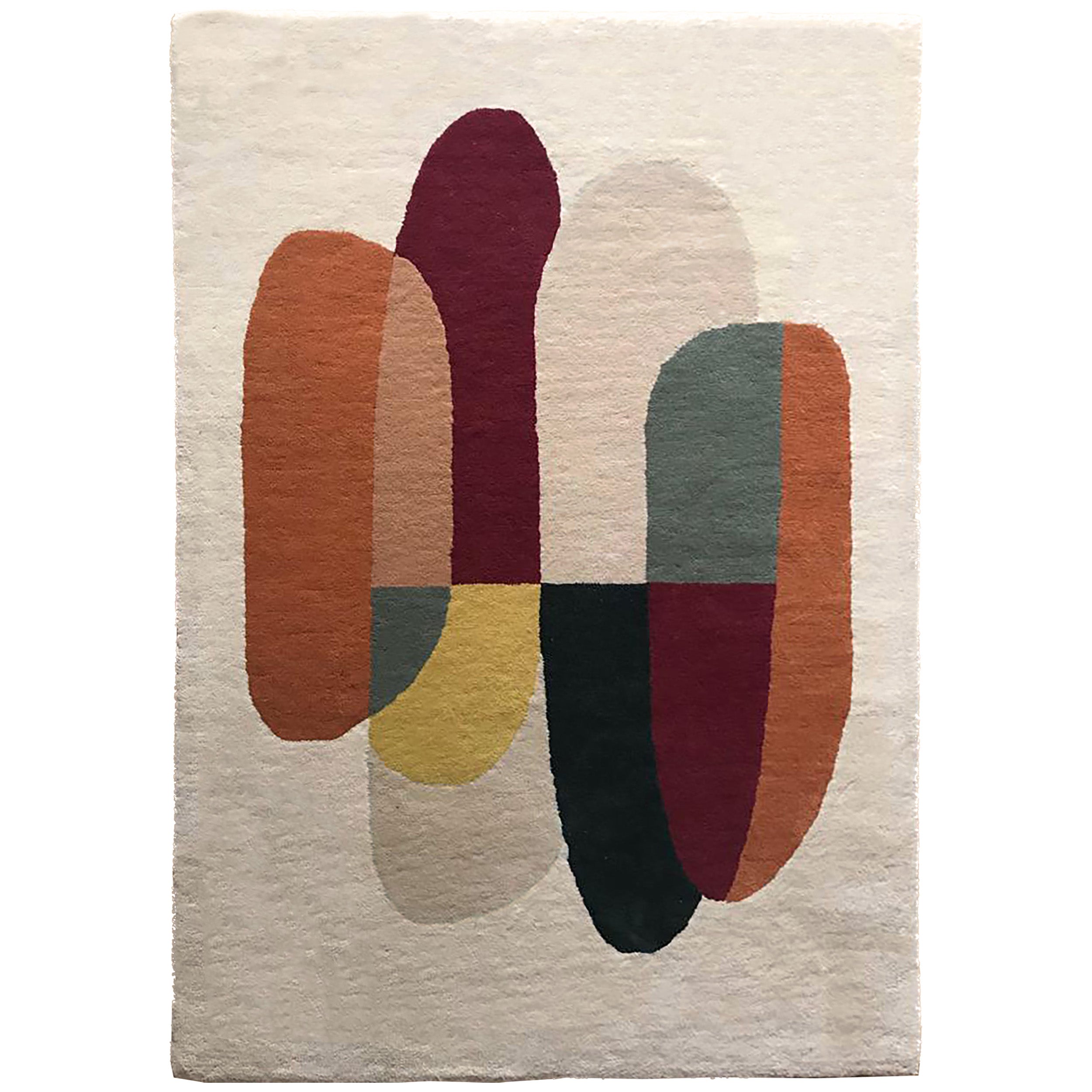 Tapis design multicolore en laine