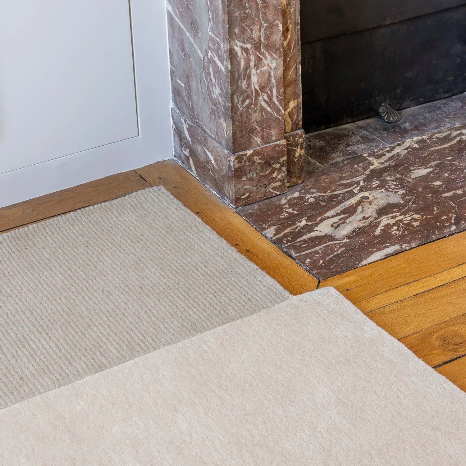 Zoom tapis beige en laine