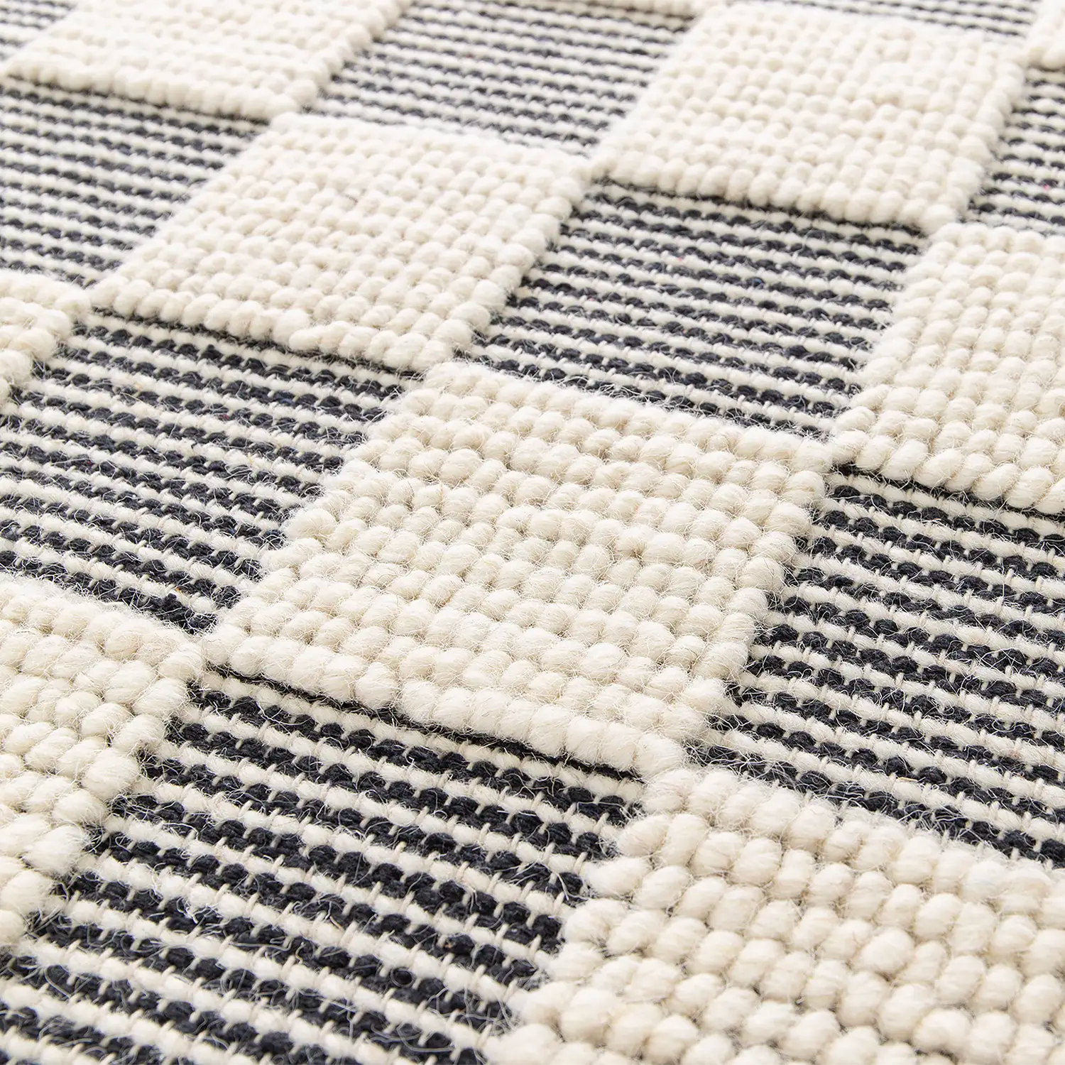 Zoom tapis damier noir et blanc