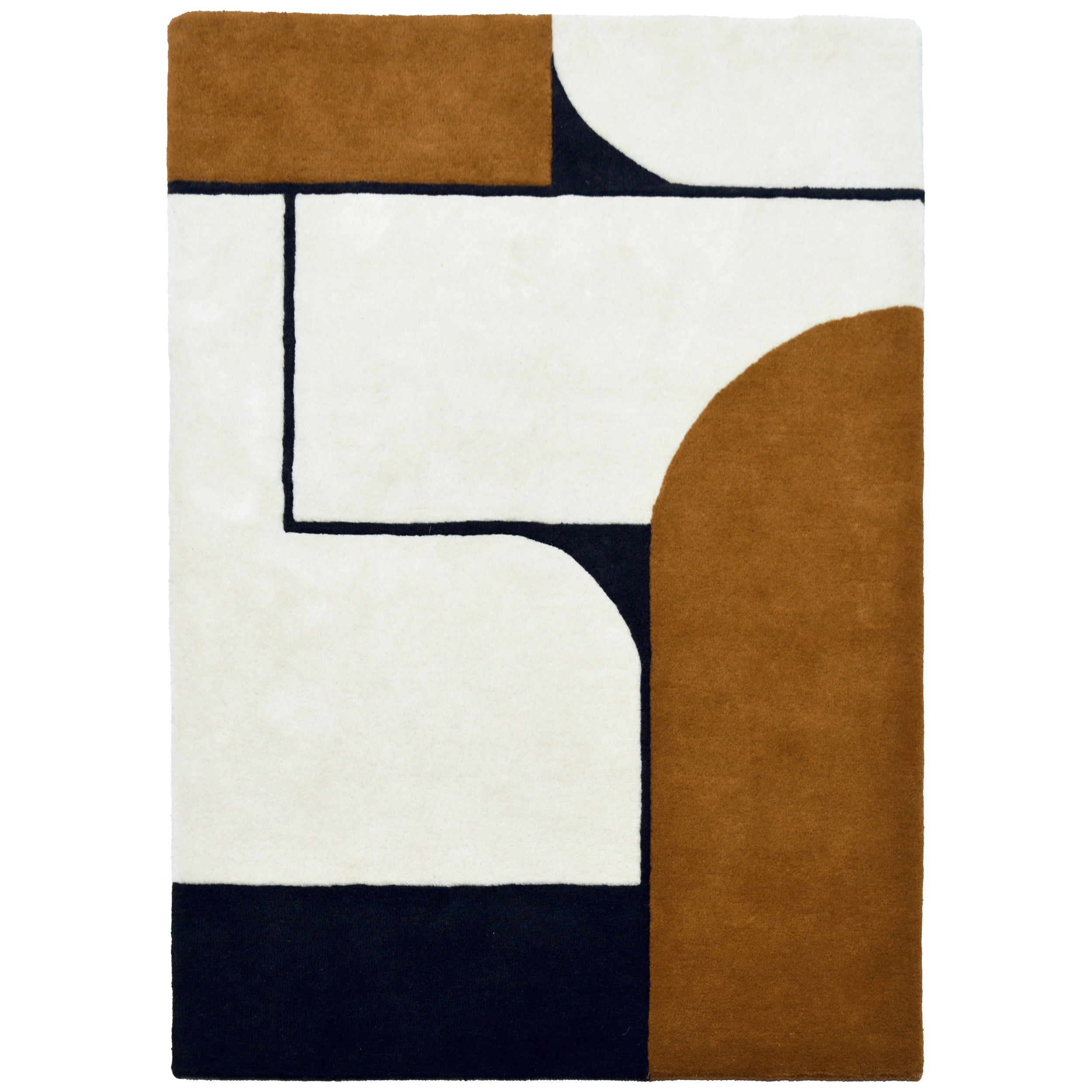 Tapis en laine Strada cognac