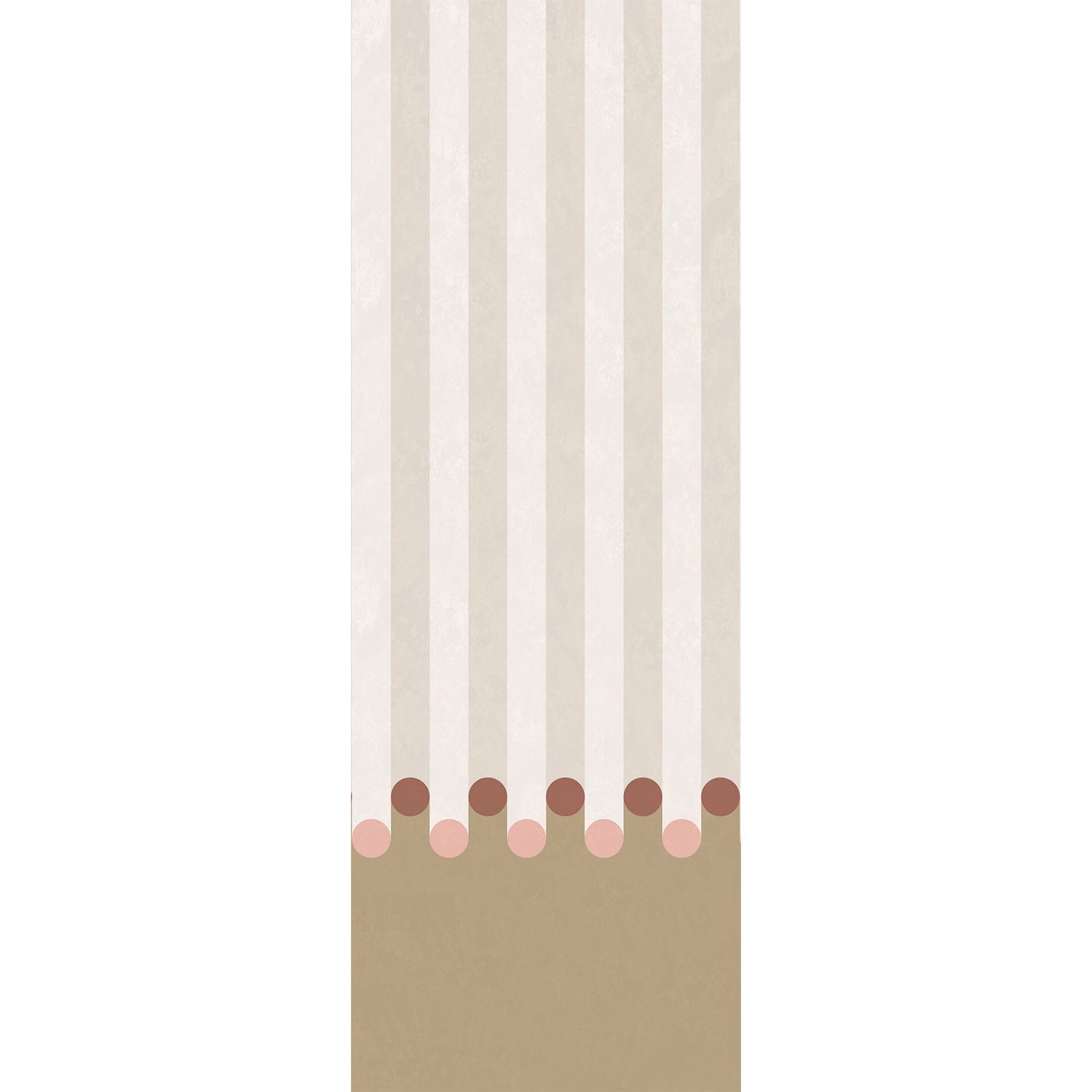Papier peint rayé beige et rose 2 lés