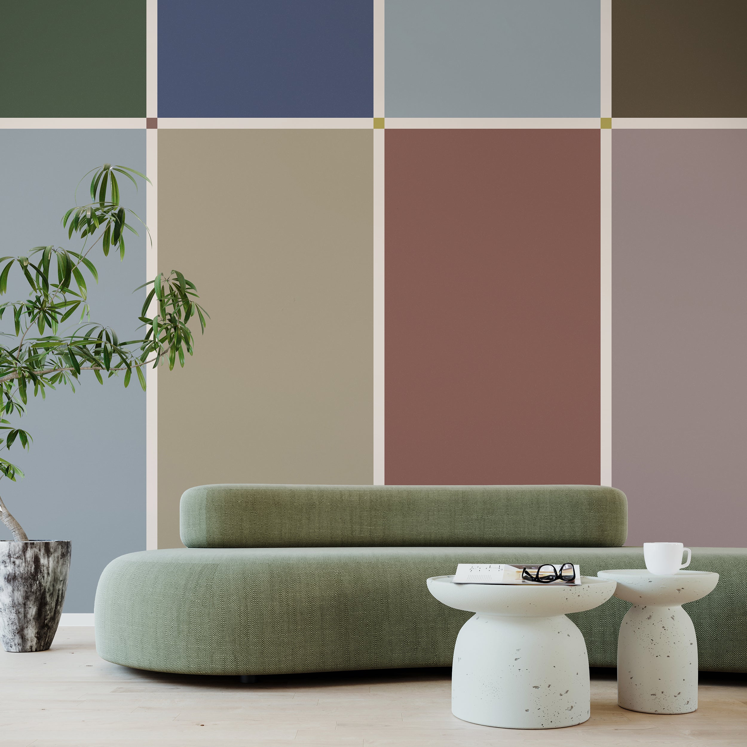 Papier peint multicolore Interstice