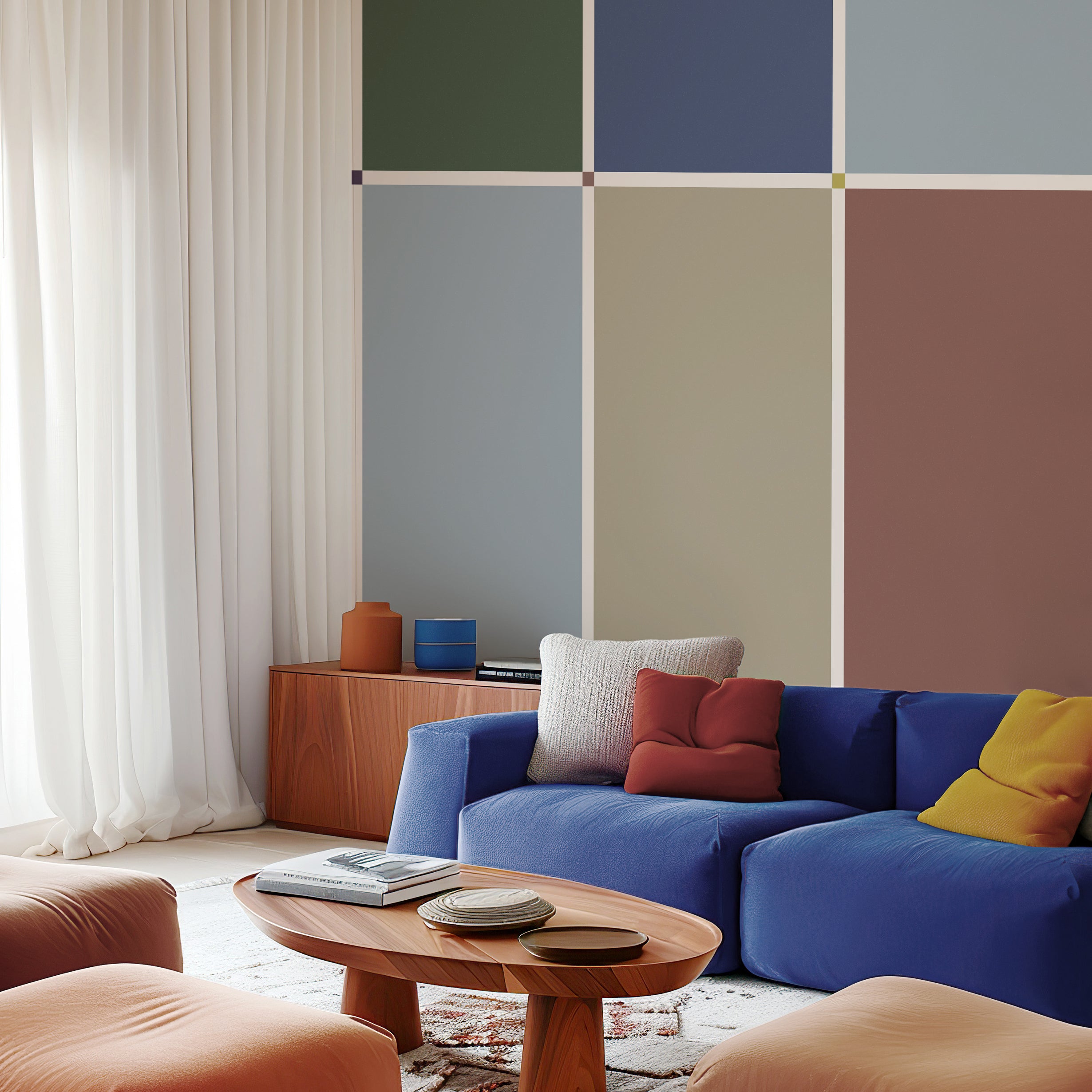 Papier peint multicolore Interstice