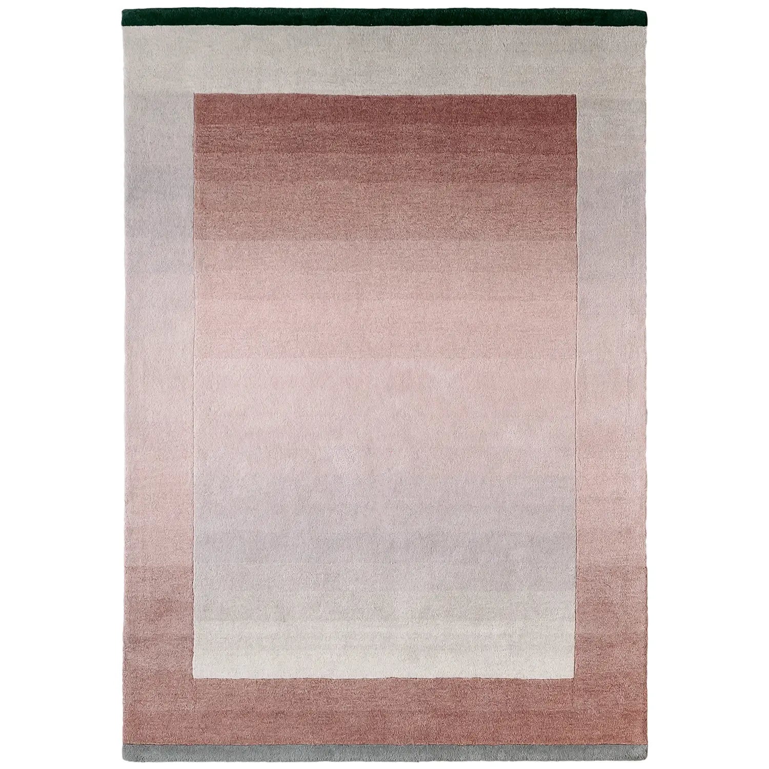 Tapis dégradé rose et blanc en laine