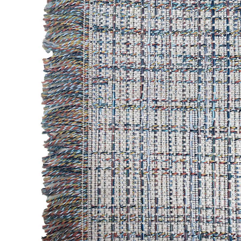 Tapis extérieur bleu effet tweed