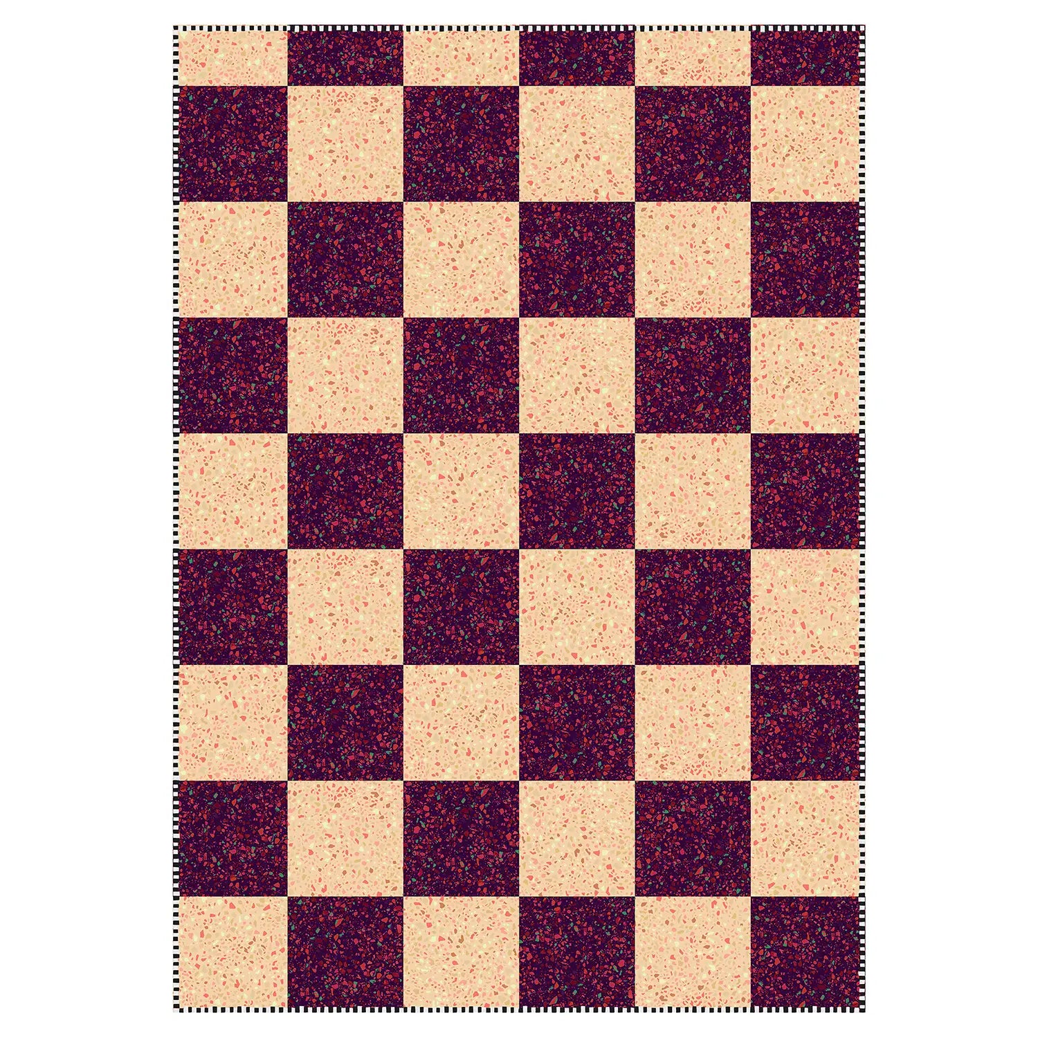Plum Checkered Vinyl Rug