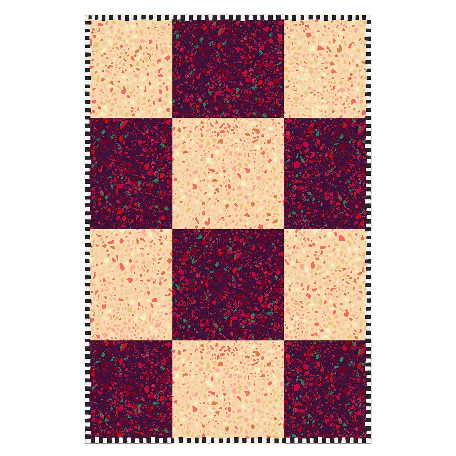 Plum Checkered Vinyl Rug