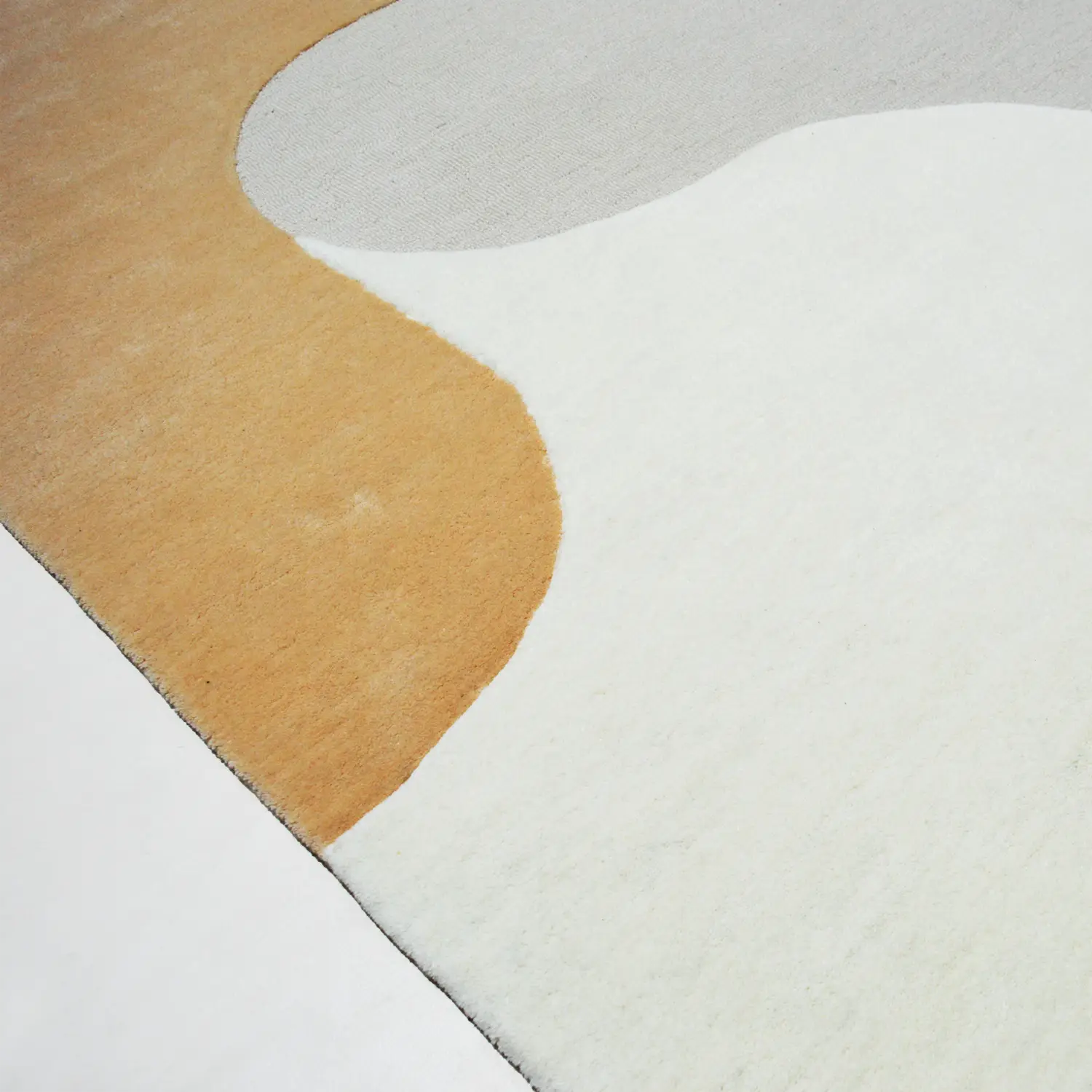 Tapis de salon crème et jaune en laine