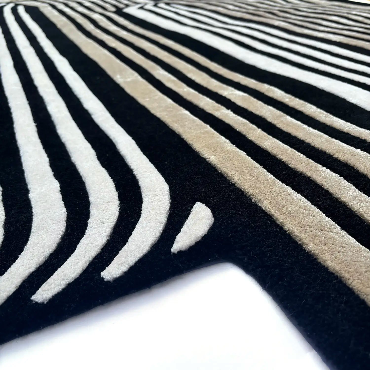 Zoom texture tapis ligne noir et blanc