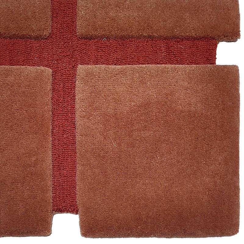 Tapis Damier terracotta et rouge brique