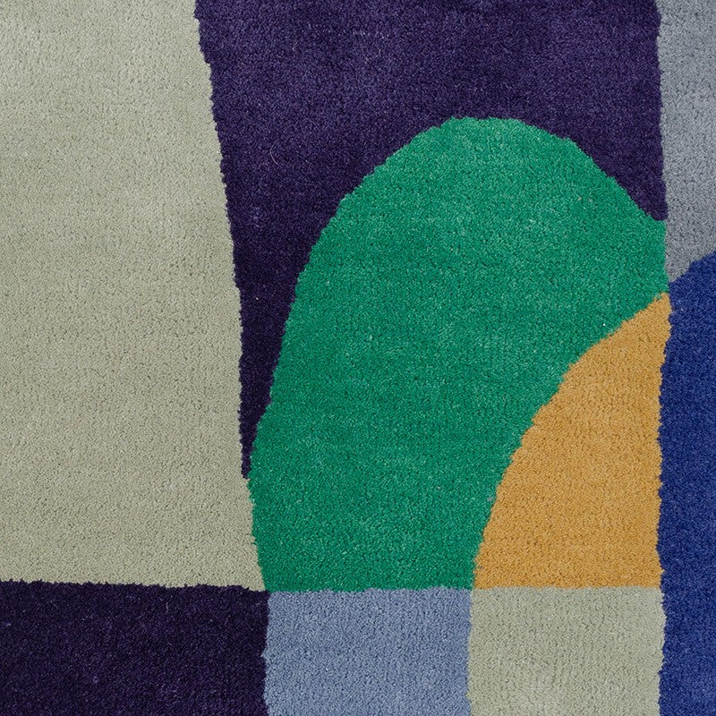 Tapis gris et bleu Pluriel