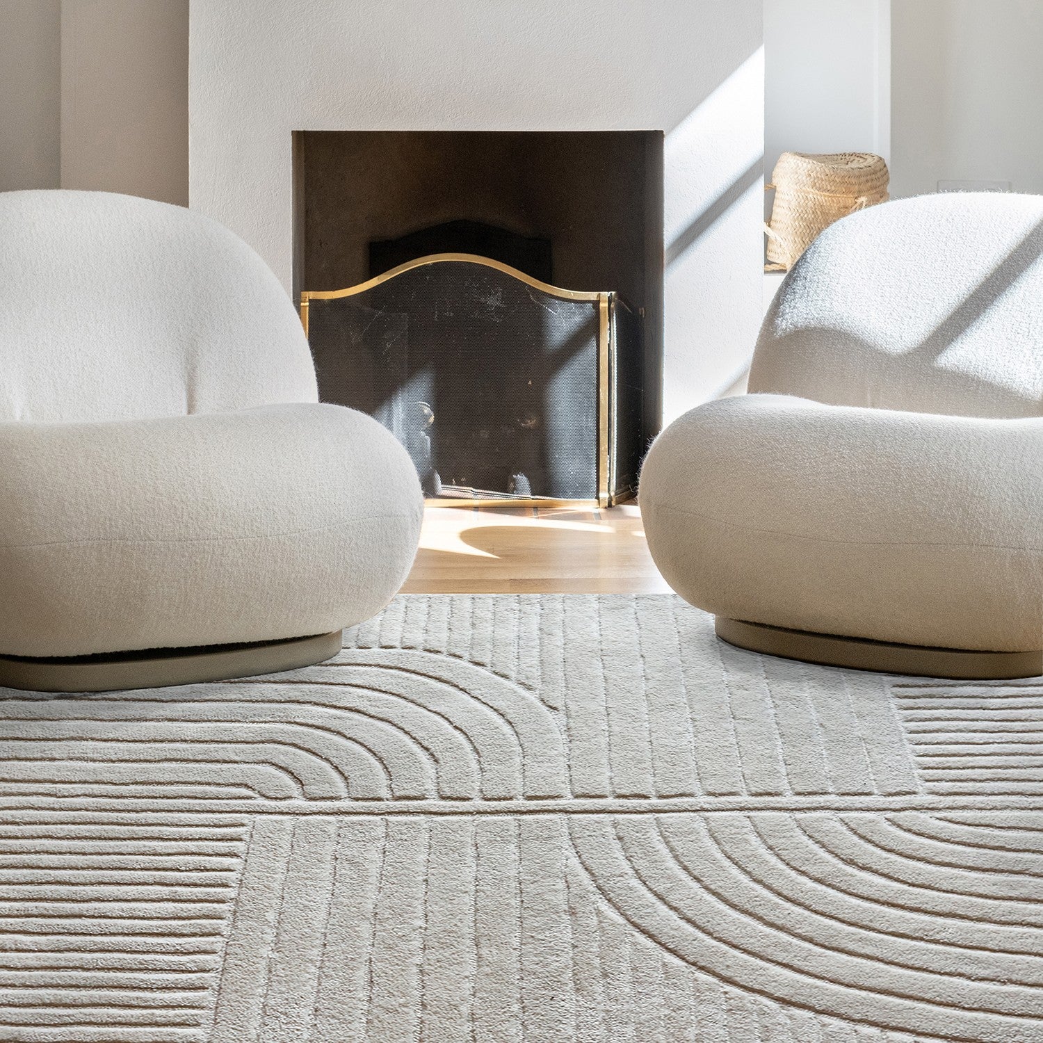Tapis blanc cassé Equivok