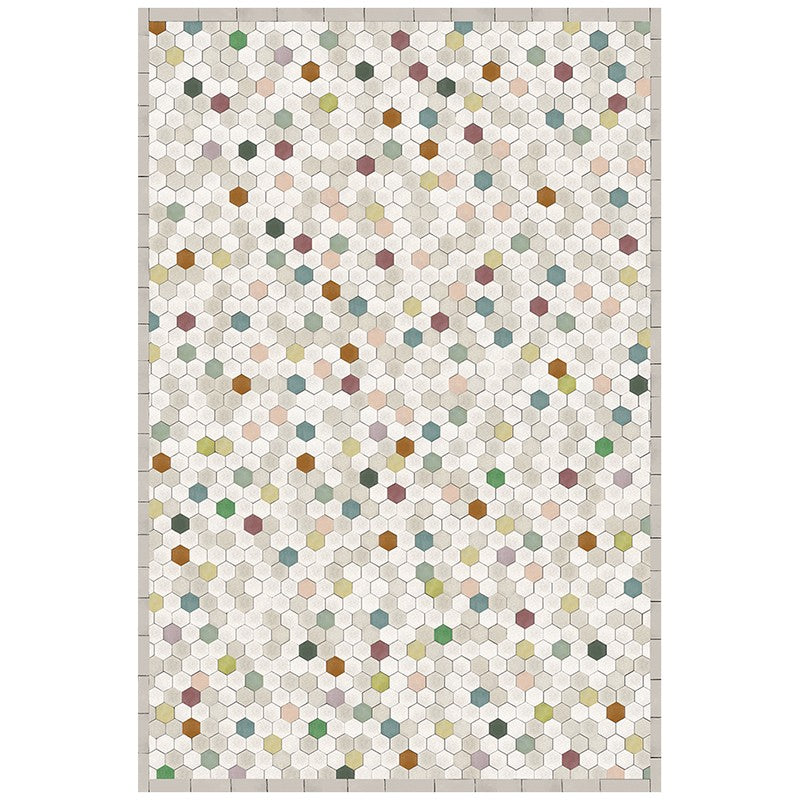 Tapis design Tomettes multicolore Test2