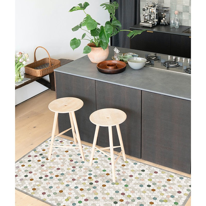 Tapis design Tomettes multicolore Test2