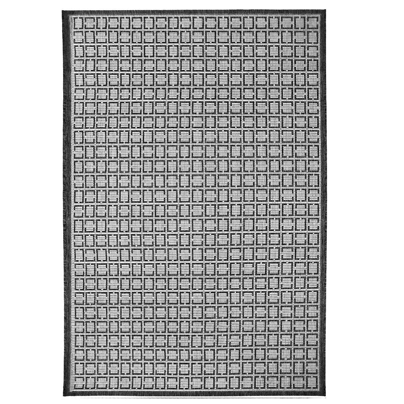 Tapis extérieur noir et blanc