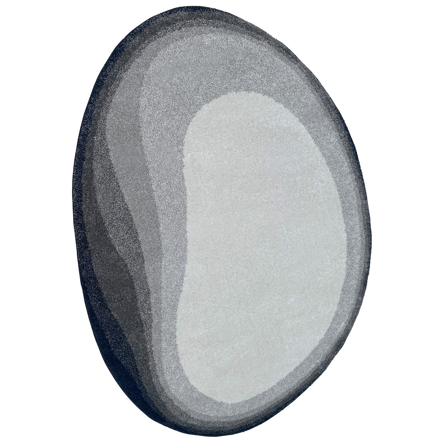 Tapis noir et blanc ovale