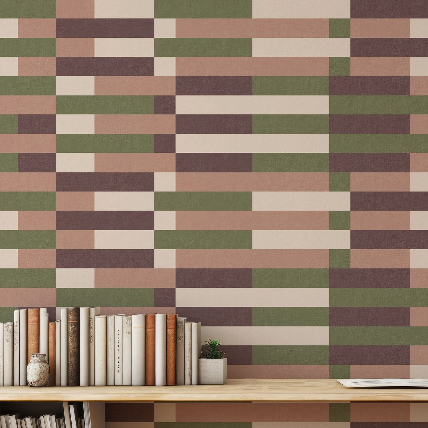 Papier peint terracotta Bauhaus