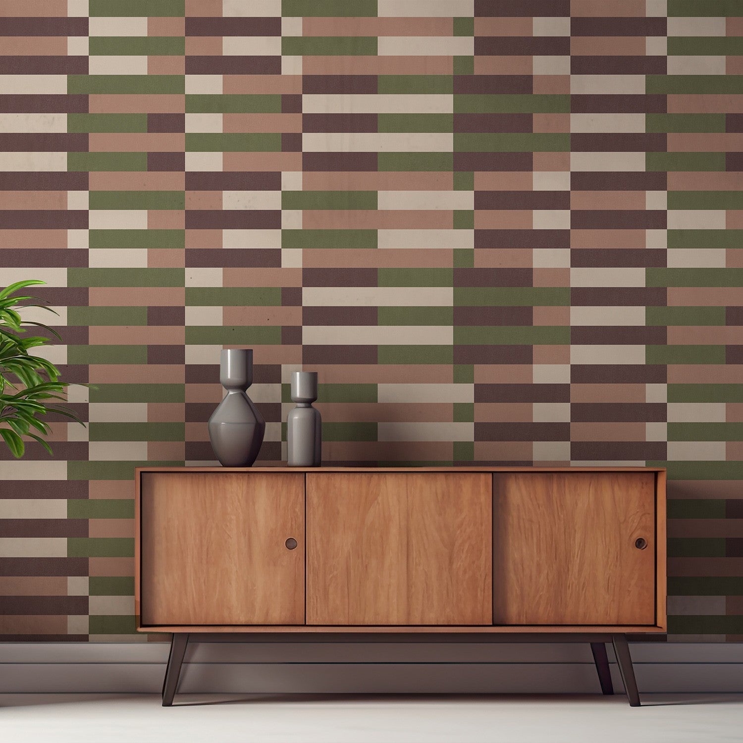 Papier peint terracotta Bauhaus