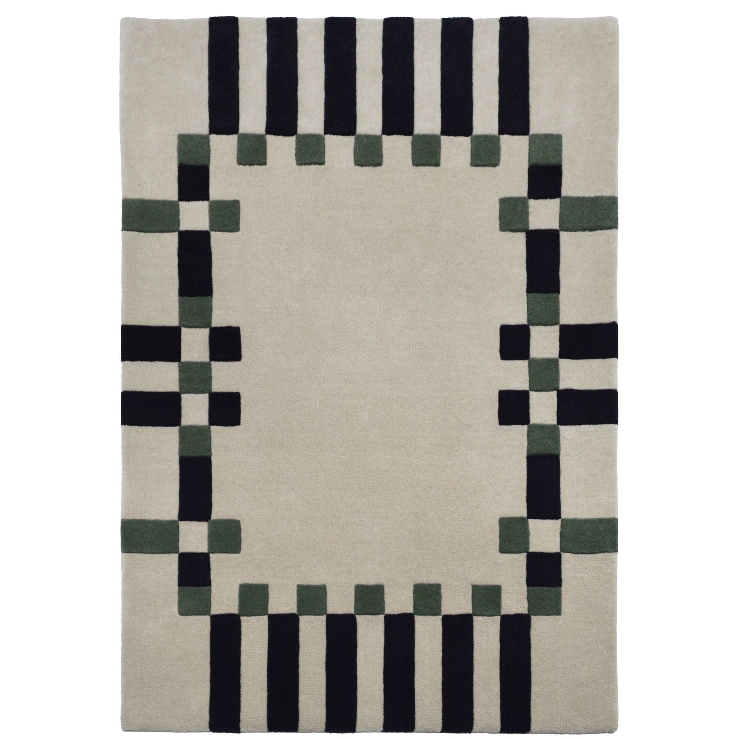 Tapis en laine effet damier