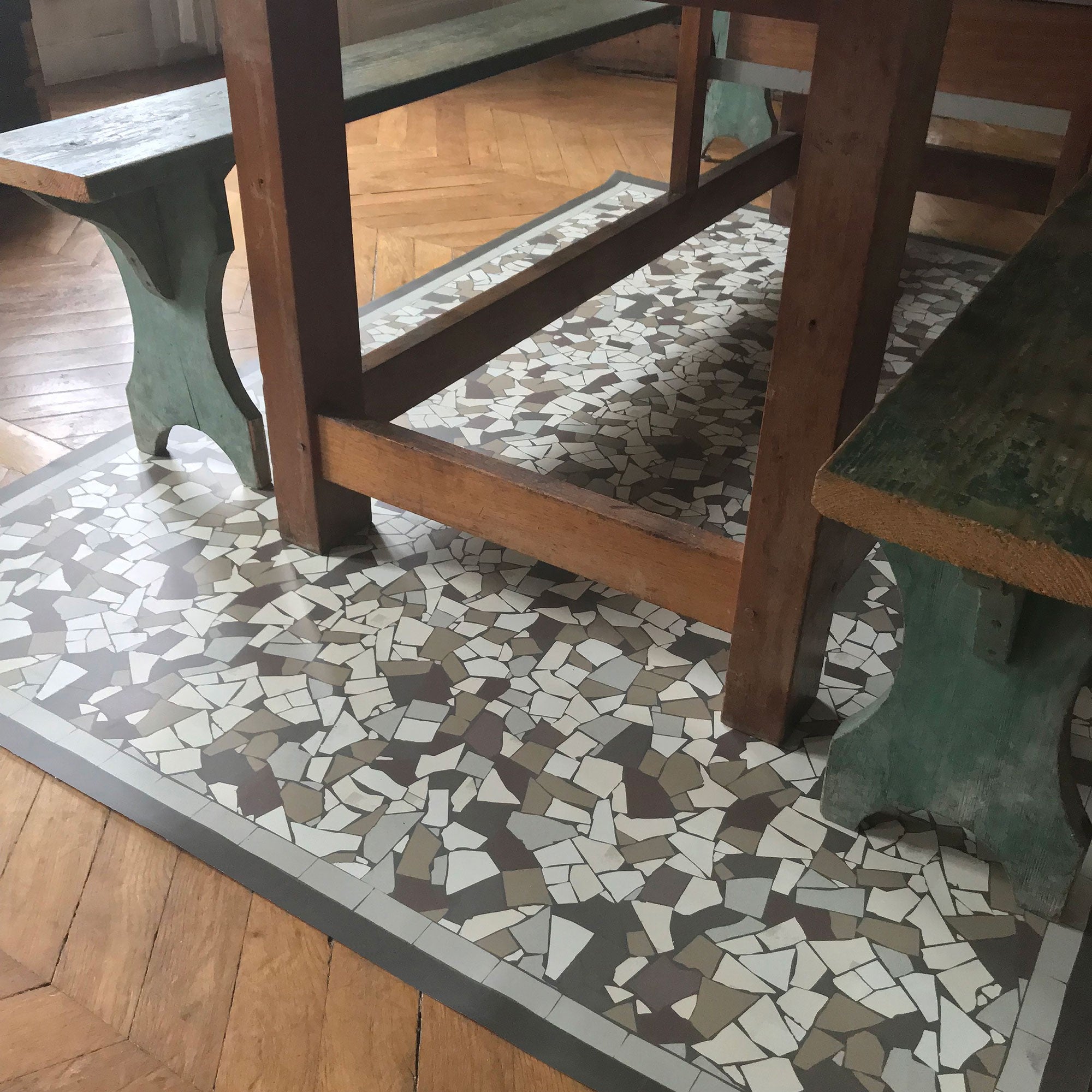 Tapis vinyle mosaique French Bistro