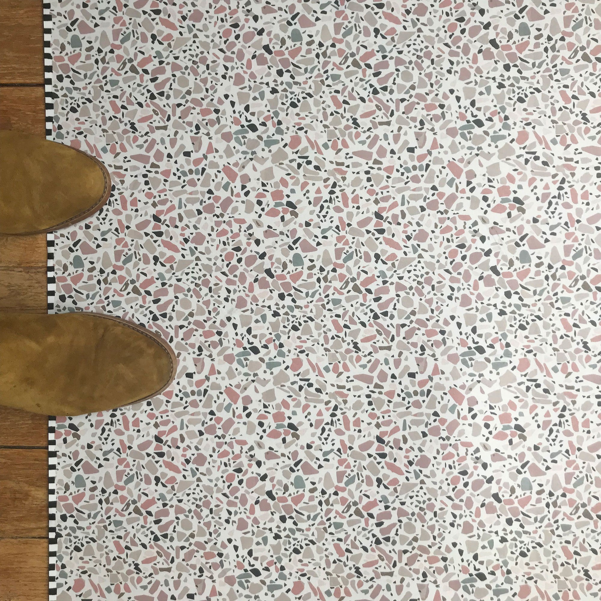 Tapis vinyle Terrazzo rose