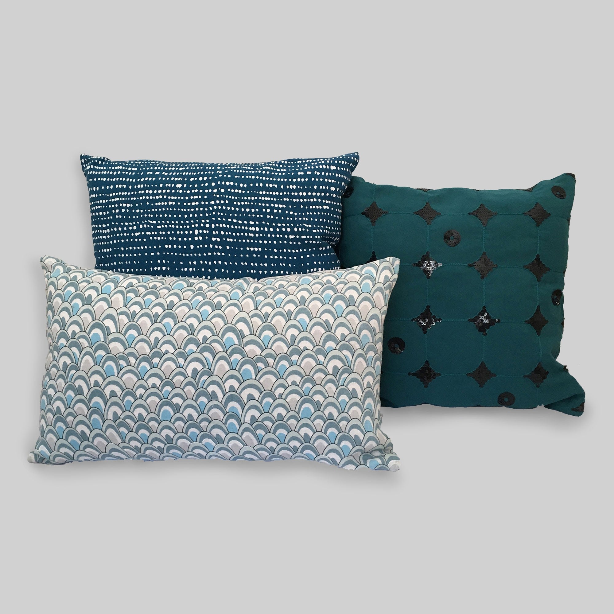Housse de coussin Écailles bleu