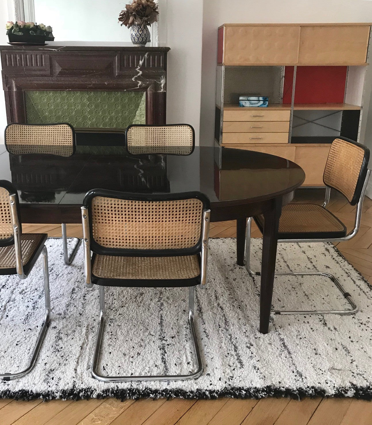 Tapis de salon noir et blanc