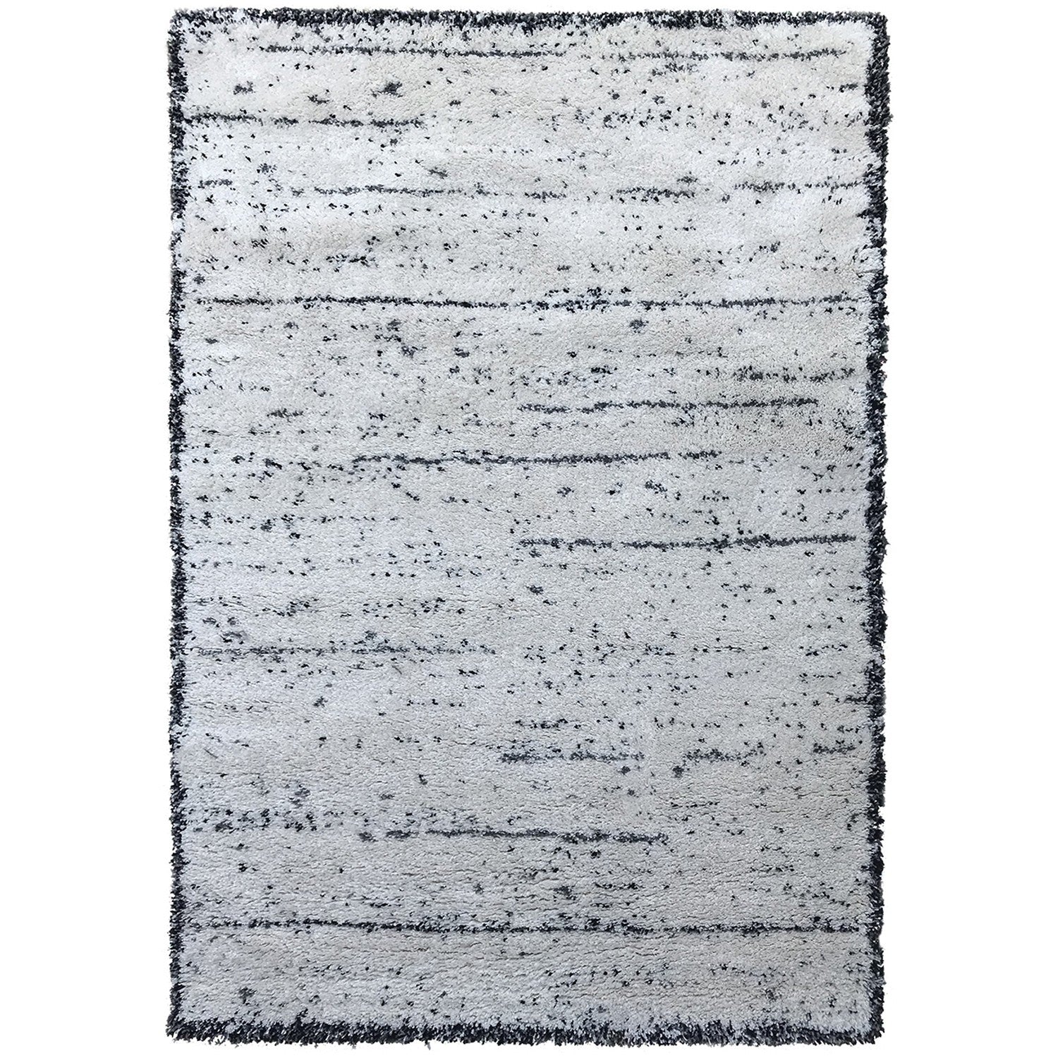 Tapis de salon faux unis noir et blanc