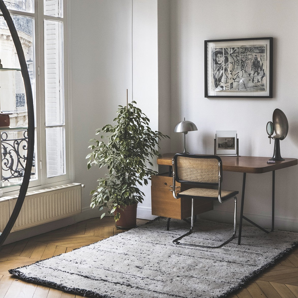 Tapis noir et blanc